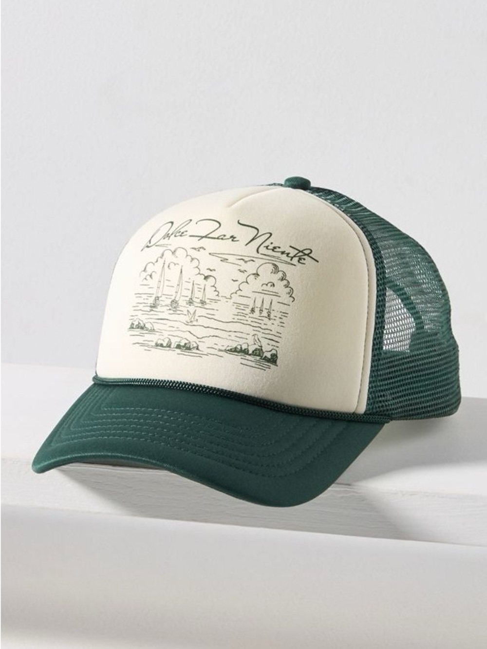 NWT Anthropologie Coney Island x Anthropologie Getaway Trucker Hat Green